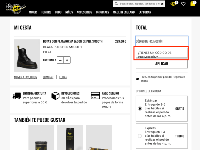 Dr. Martens código descuento