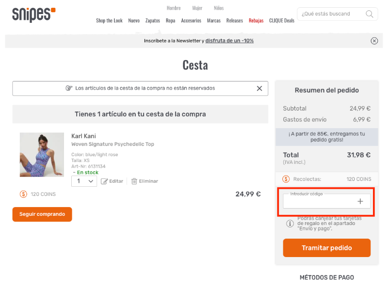 SNIPES código descuento