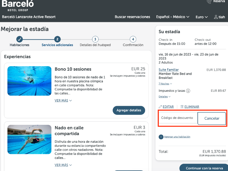 Barceló código descuento