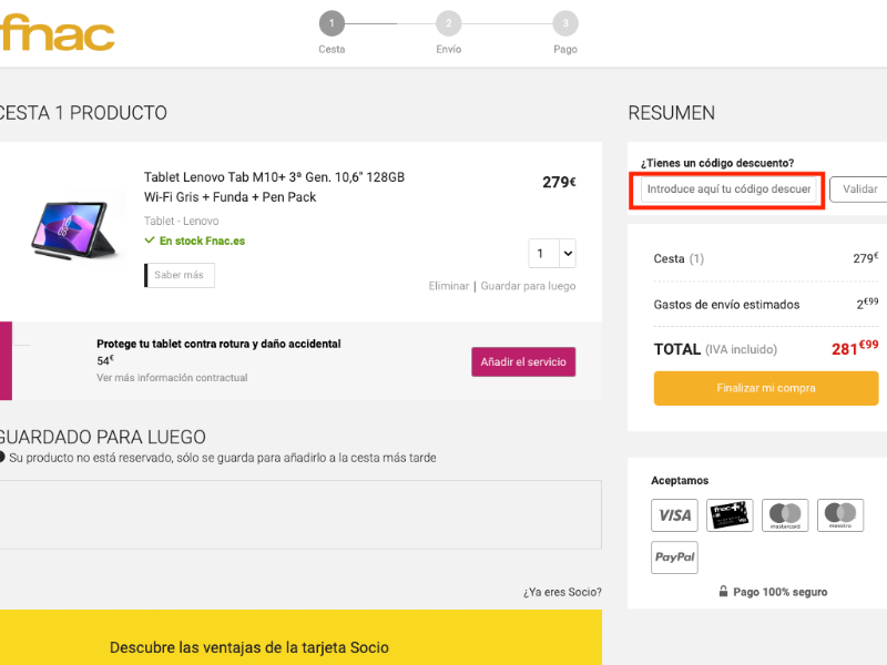 Fnac código descuento