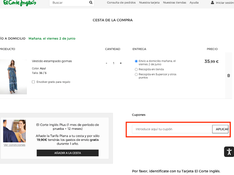 El Corte Ingles código descuento