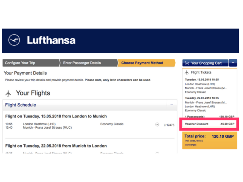 Lufthansa código descuento