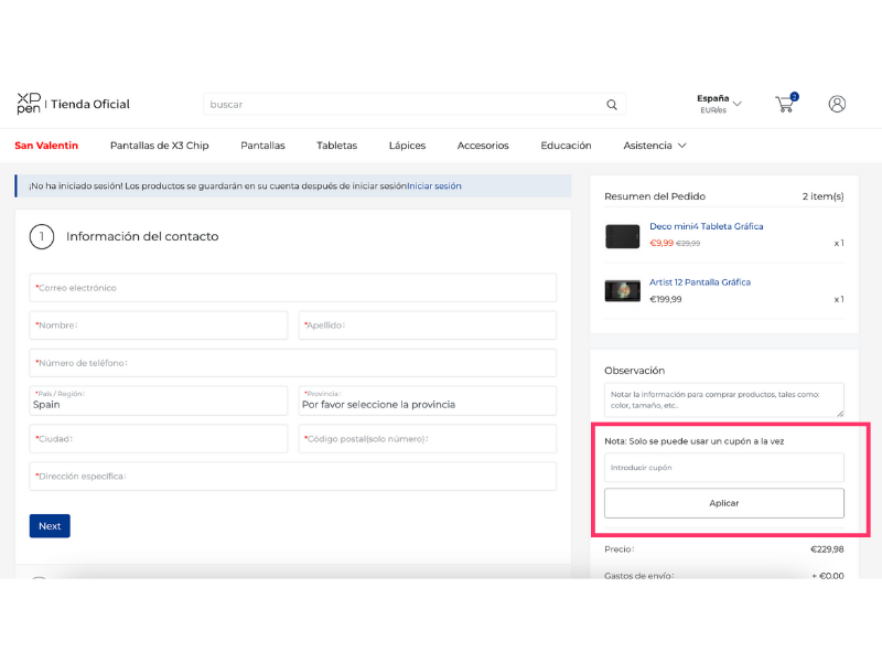 XP Pen código descuento