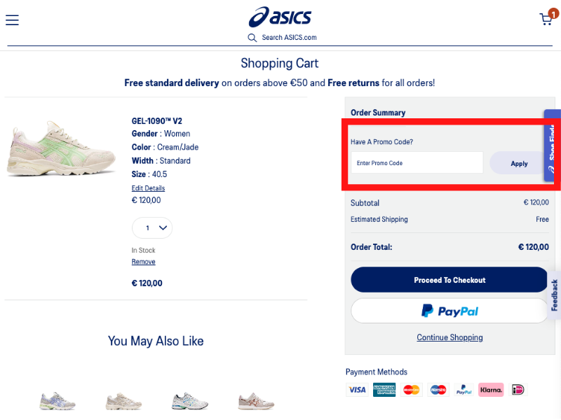 ASICS código descuento: 10% de en enero TrustDeals.es