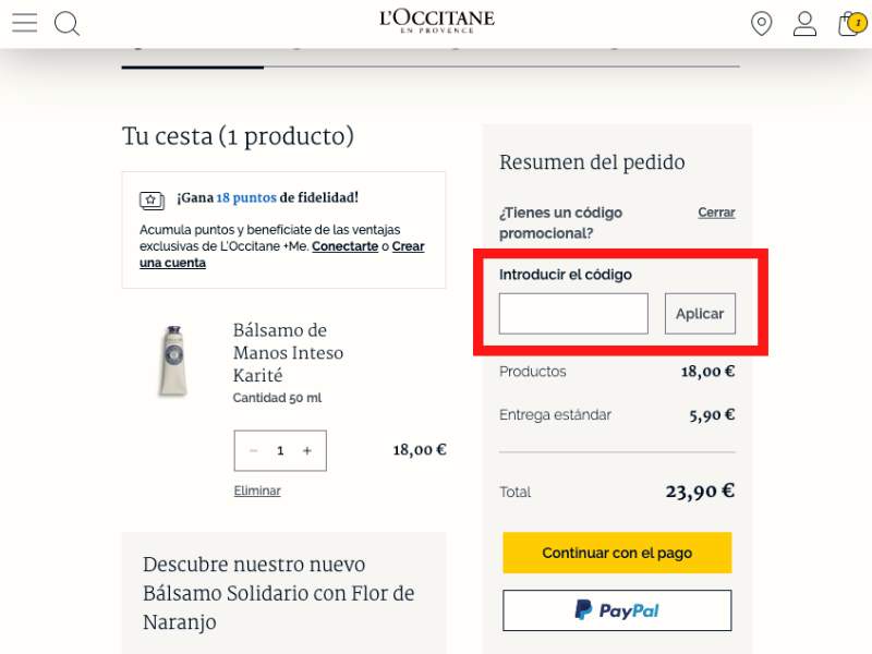 L'Occitane código descuento