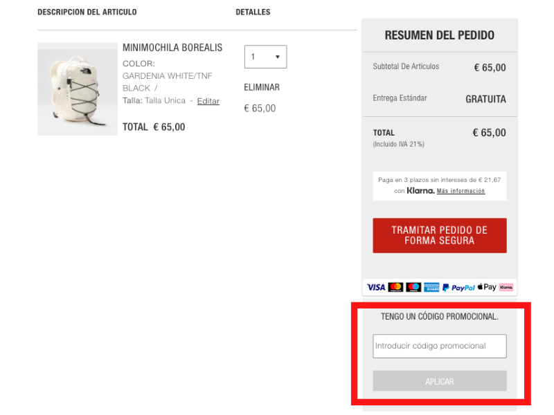 The North Face código descuento