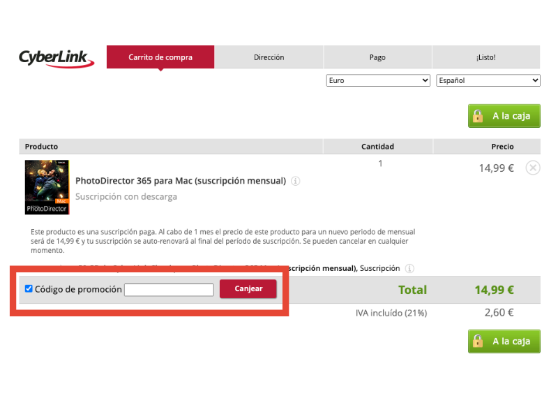 Cyberlink código descuento