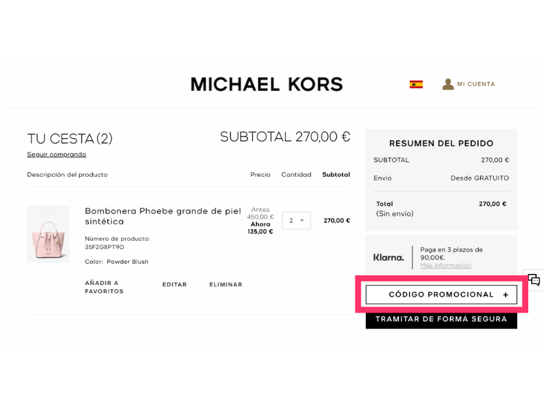 Michael Kors código descuento