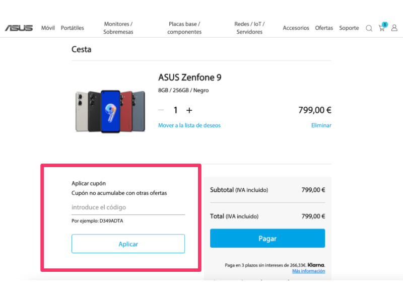 Asus código descuento