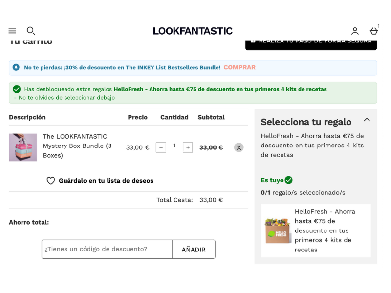 Lookfantastic código descuento