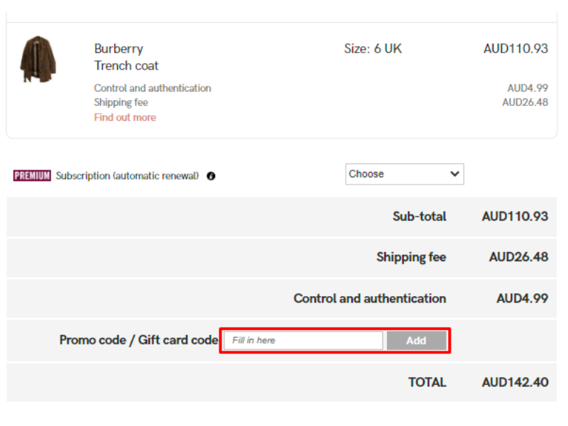 Vestiaire Collective código descuento