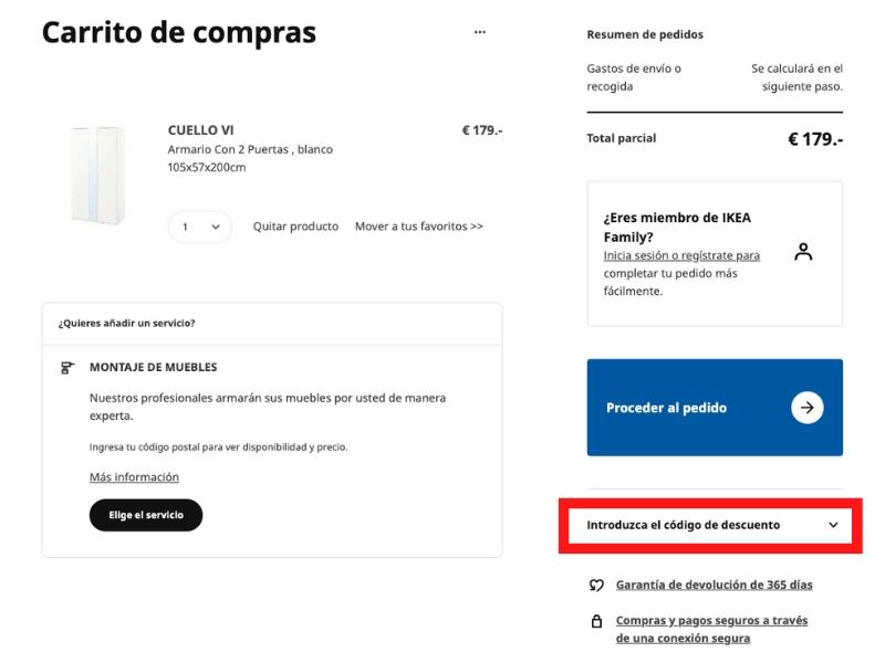 IKEA código descuento