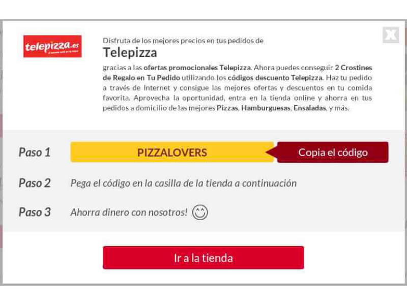 Telepizza código descuento