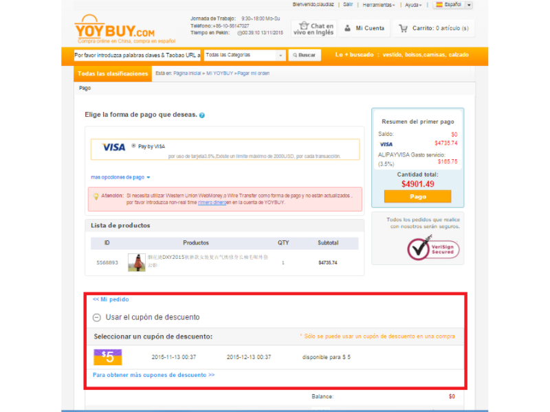 YoyBuy código descuento